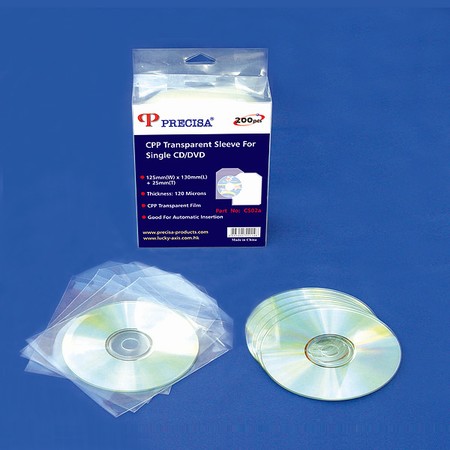 Clear PP sleeve with flap for single CD